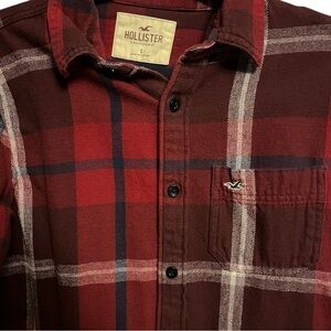 2/$30 Hollister Plaid Button Down Shirt SM HCO Button Up Shirt RED WHITE BLUE